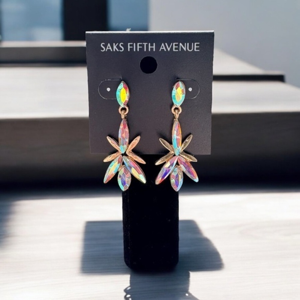 3/$40 Saks Fifth Avenue Multicolor Crystal Dangle Earrings